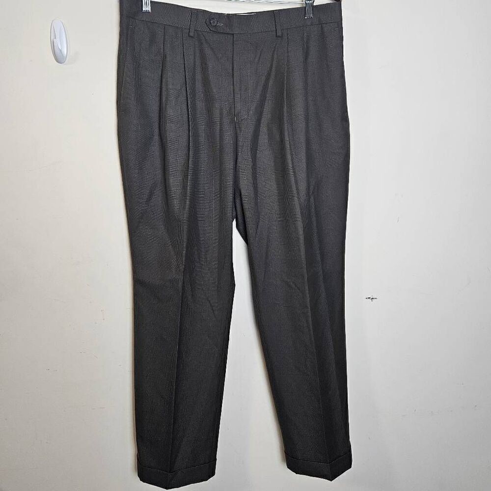 Ralph Lauren Dark Grey Chevron Stripe Men's Dress Pants 34×30